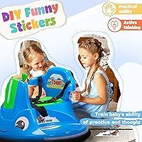 Vista 4 de TOBBI Caracol Auto Chocador para Bebé, Juguete Eléctrico de 12V para Niños con Control Remoto/Calcomanías Divertidas DIY para Niños/Giro de 360