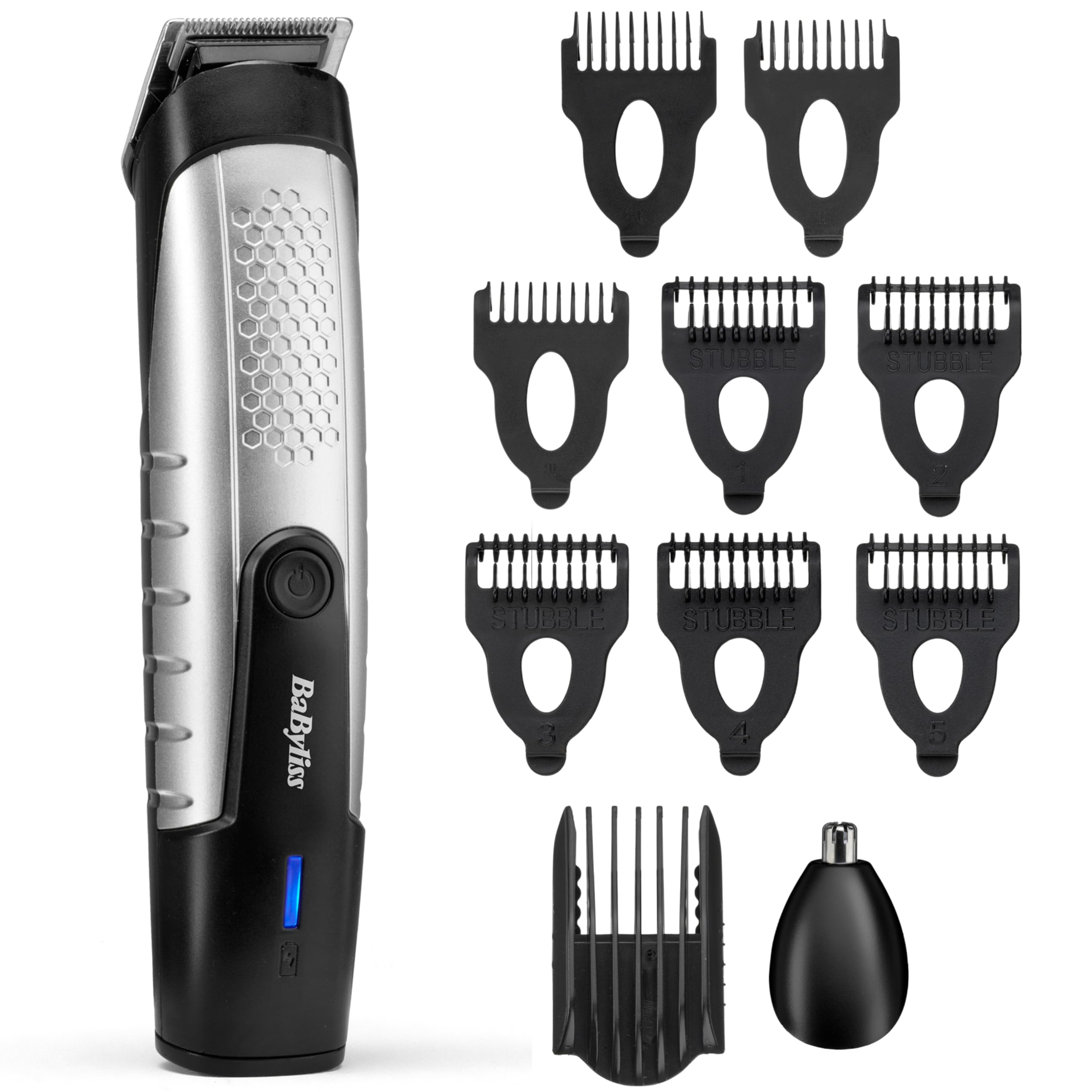 BaByliss Trymer do Brody Lithium Power T812E Bezprzewodowy Zestaw Groomingowy Ostrza ze Stali Nierdzewnej 14 Długości Cięcia 0,5-10 mm Ładowanie USB 80 Minut