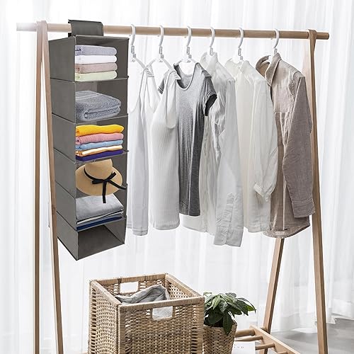 Miniatura 5 de Estantes colgantes, organizadores y almacenamiento de armario de tela no tejida de 43 pulgadas, estantes colgantes para armario y zapatero para