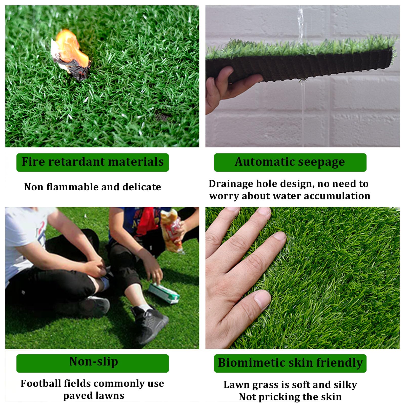 Tappeto di Erba Artificiale Verde Realistico per Esterni, in Erba Sintetica, 150 x 500 cm, Ideale per Giardini, patii, progetti di paesaggistica e Resistente ai Raggi UV.