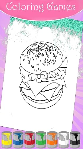 Hamburger Coloring Book: Fast Food Drawing & Art Studio – vue 3