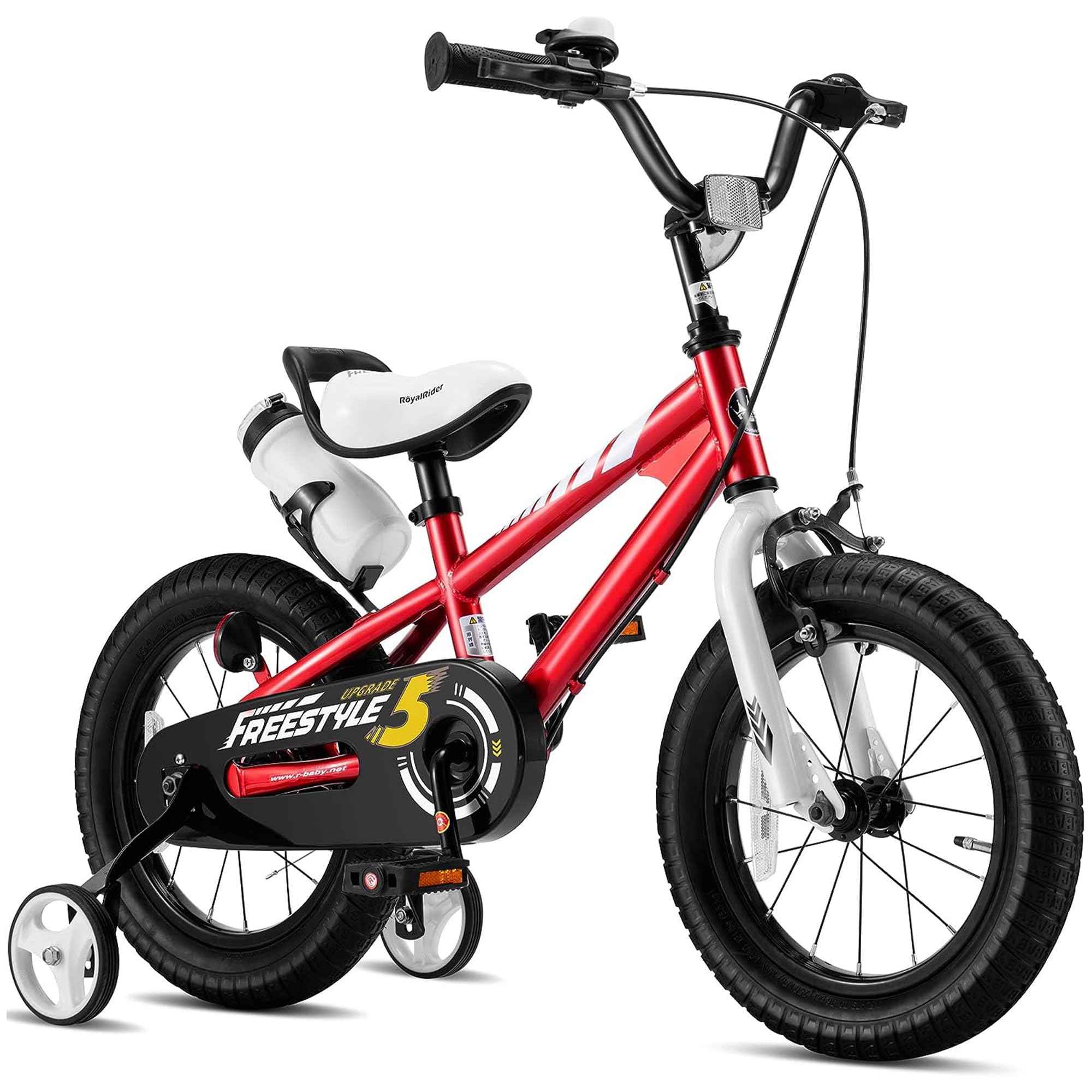 RoyalBaby Boys Girls Kids Bike BMX Freestyle 2 Hand Brakes Bicycles with Training Wheels Child Bicycle