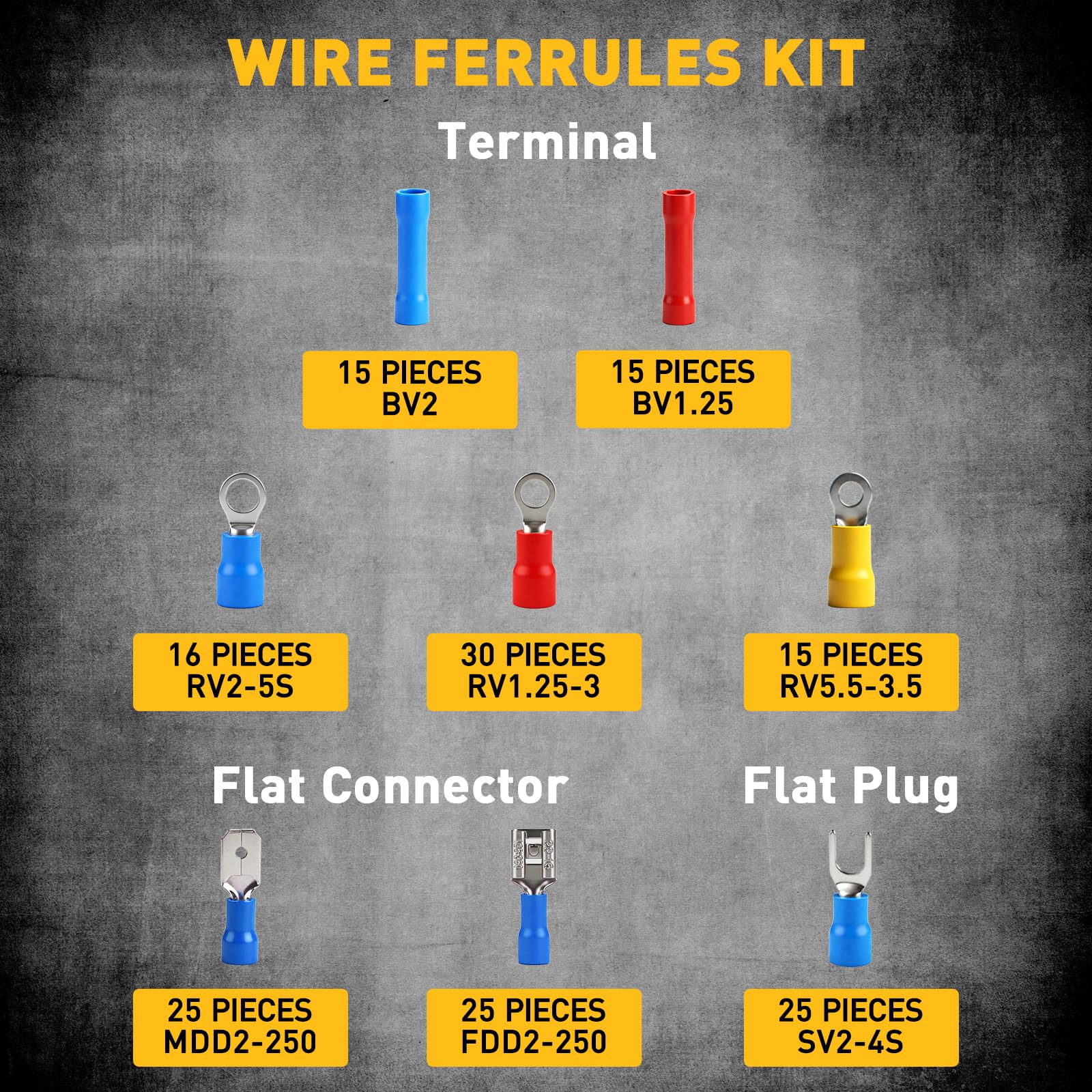 Kit de herramientas de crimpado y pelado de virola de 1188 piezas, AWG 23-7 (0,25-10 mm²), crimpadora de virola automática, pelacables con casquillos de alambre, terminales de cable eléctrico y cinta