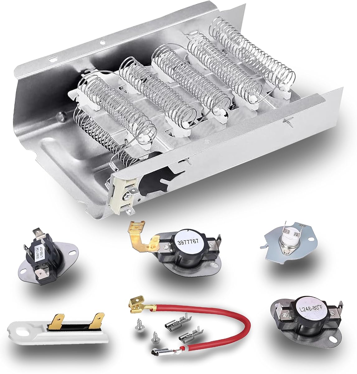 For Whirlpool WED7000DW1 WED5540SQ0 WED5300SQ0 WED5200VQ1 WED5100VQ1 WED49STBW1 WED4900XW0 WED4800XQ1 WED4800XQ0 WED4800BQ1 WED6600VW0 WED6200SW1 WED5000DW2 WED4815EW1 Dryer Heating Element Thermostat