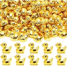 50Pcs Mini Golden Ducks Tiny Resin Gold Duck Figurines for Craft | Dollhouse Cake Decoration,Tiny Golden Ducks for Party Craft,Bulk 50 Pieces Mini Duck Figurines