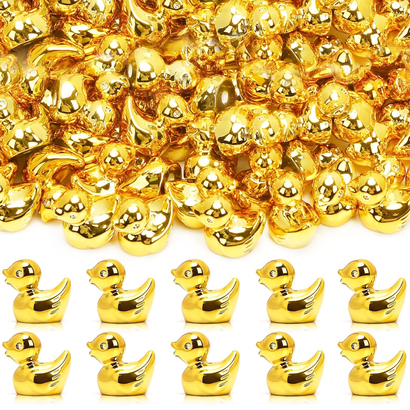 DTOFOOT 50Pcs Mini Golden Ducks Tiny Resin Gold Duck - dollhouse accessories | Mubboo