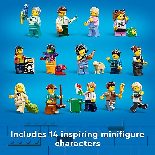 Miniatura 6 de LEGO City Downtown 60380 - Juego de juguetes de construcción, set de múltiples funciones con módulos de sala de conexión, incluye 14 personajes