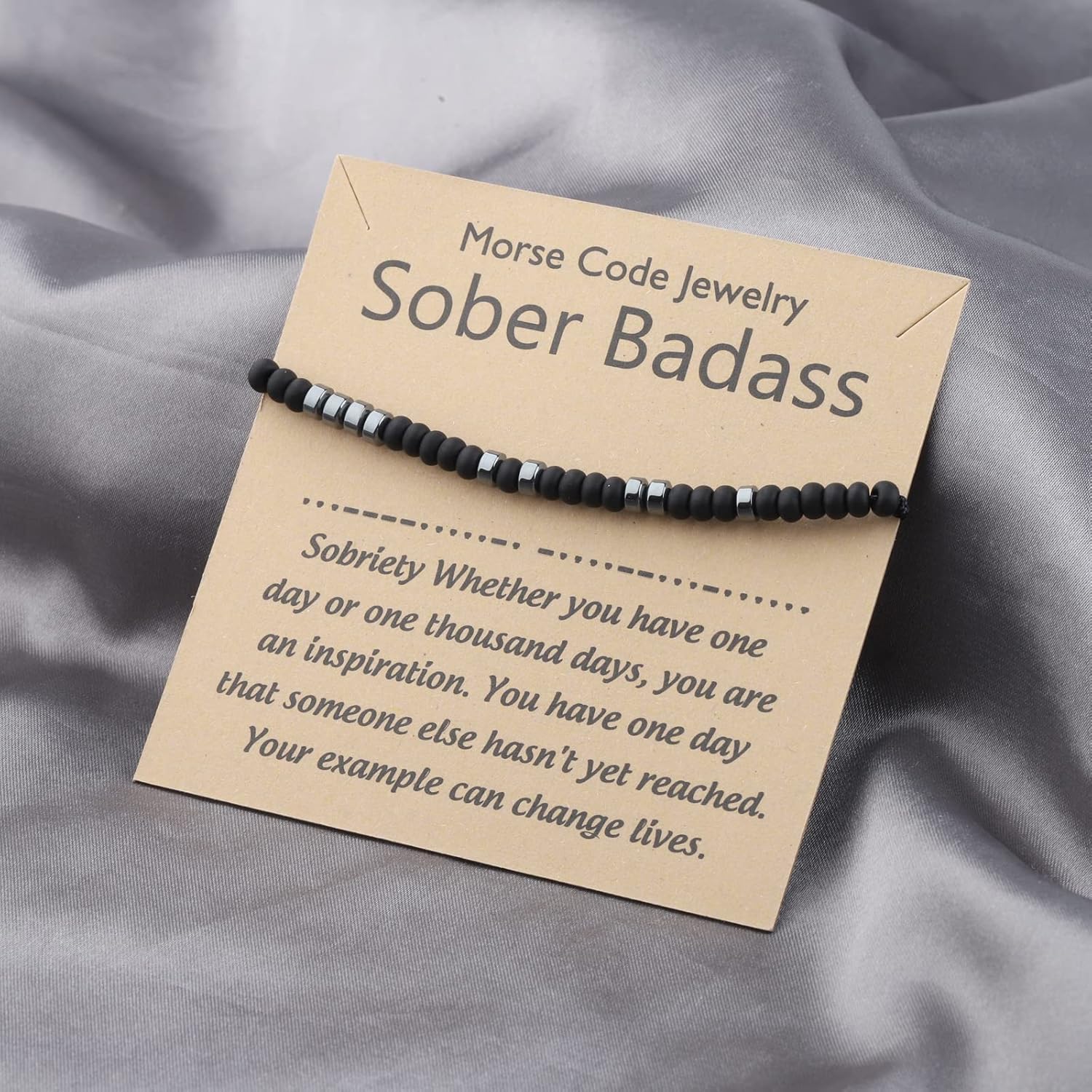 PLITI Sobriety Bracelet - Addiction Recovery Milestone Gift - Morse Code Design - AA Inspired - Sober Badass - Image 7