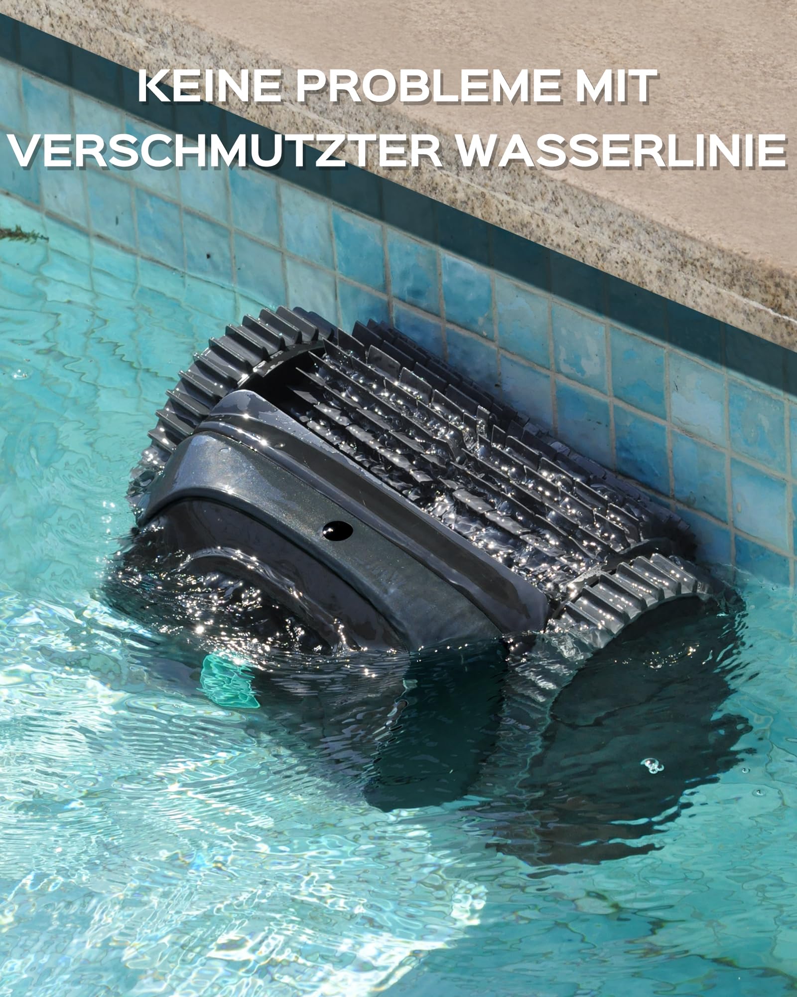 WYBOT C1-Plus Robot Piscina Limpiafondos y Paredes, para Piscinas enterradas y elevadas, 160min autonomía, Limpieza 4-en-1 (160m²), Navegación Inteligente & App, Negro Tinta