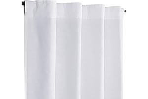 Bedding Craft Premium White Curtains 96 Inches with Tab Top Design