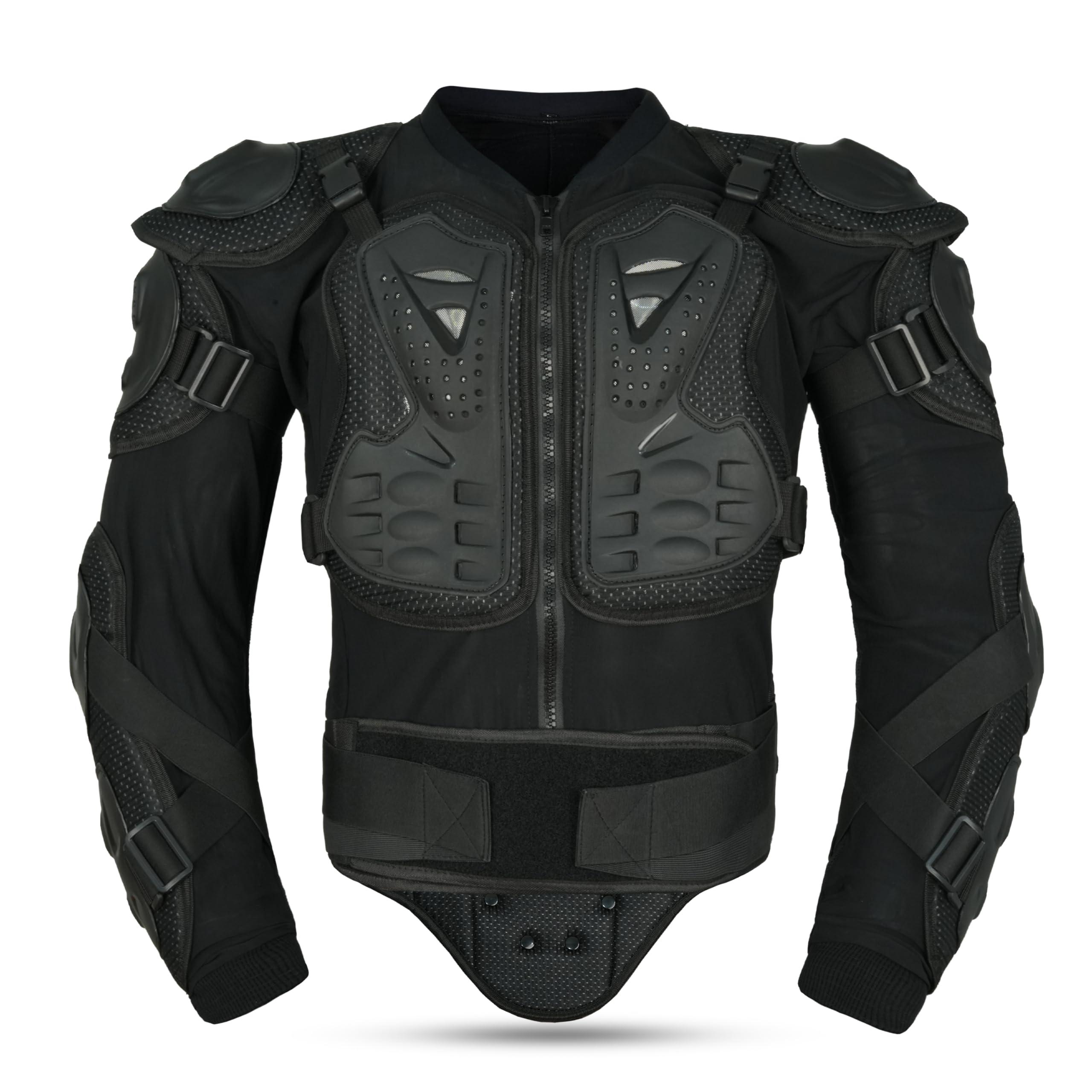 Leatherick Chaqueta protectora para motociclistas: armadura completa con protector de pecho para hombres y mujeres. Ideal para motocross, cuatrimotos y otras actividades todoterreno. Equipada para mot