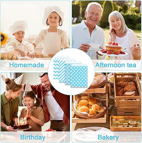 Miniatura 6 de Sweetude 400 bolsas de papel para galletas a granel de 5 x 7 pulgadas, bolsas planas pequeñas para bufé de dulces para Pascua, Navidad, boda, baby