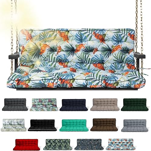 Miniatura 24 de Cojín de columpio para porche de tres asientos, cojines impermeables de repuesto con respaldo, muebles de jardín al aire libre, patio, cojines