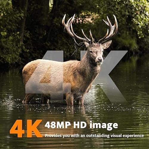 Miniatura 3 de usogood Cámara de rastreo 4k 48MP con energía solar, cámaras de juego con visión nocturna activada por movimiento, impermeable, cámara de caza con