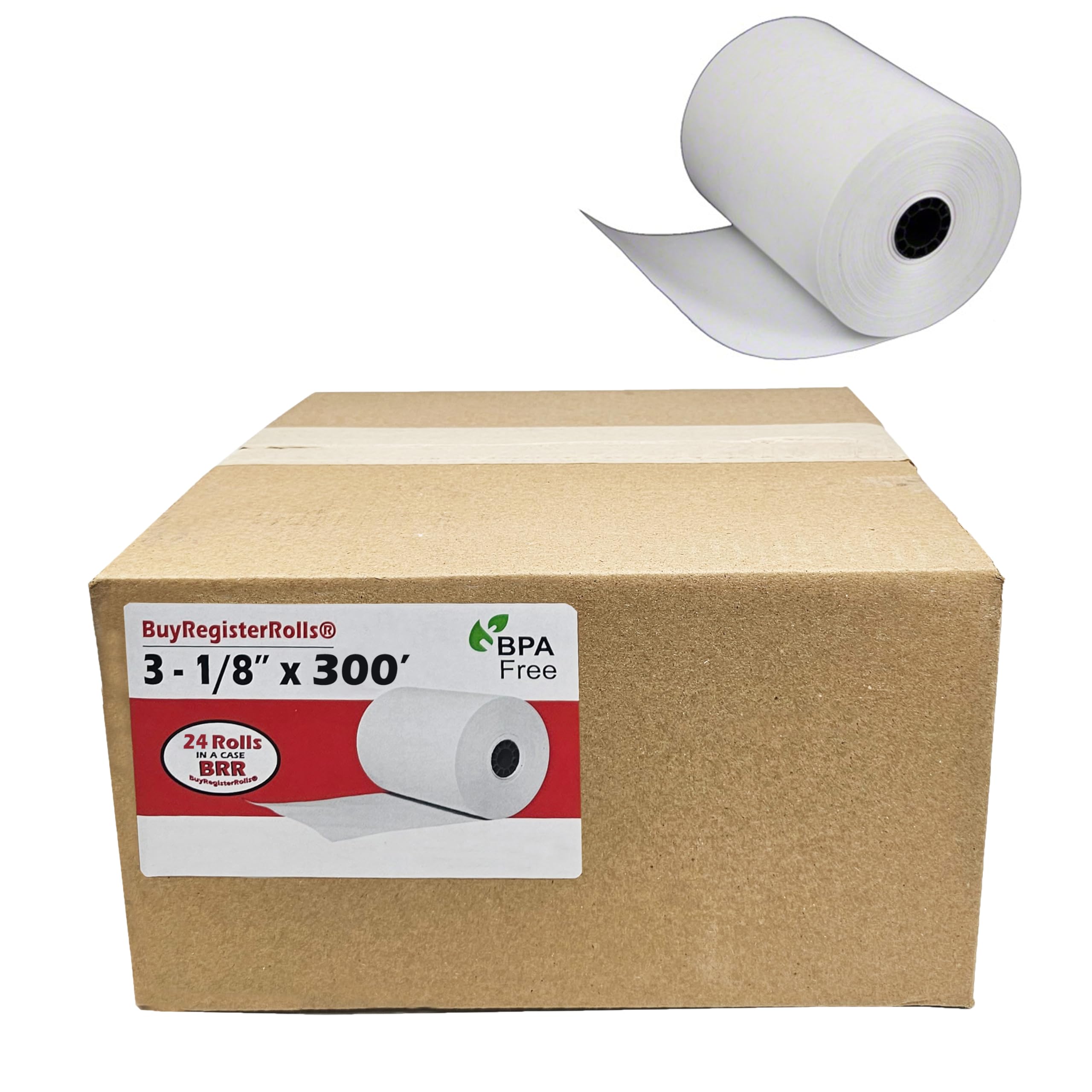 (24 Extra Large Rolls) 3 1/8 x 300 Thermal Paper Receipt Rolls fits all Clover POS Cash Register Printers Star SCP700 TSP100 TSP300 TSP400 TSP500