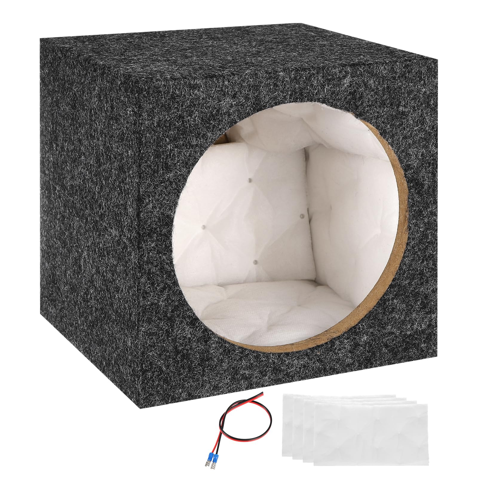 QUARKZMAN Caja De Altavoz De Madera Portada De 8 Pulgadas Gris Caja De Subwoofer Ventilada Simple para Audio De Automóvil De Altavoz para Camión Suministros De Sonido Personalizado