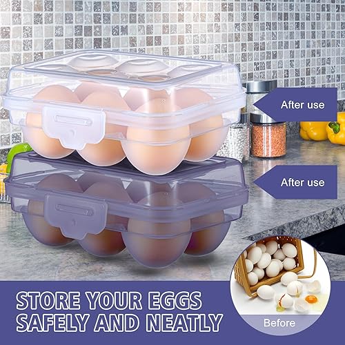 Miniatura 5 de 6 Piezas 6 Rejillas Cartón de Huevos Camping Plástico Portátil Huevo Caja Contenedor para Refrigerador Almacenamiento Crisper Bandeja de Carro
