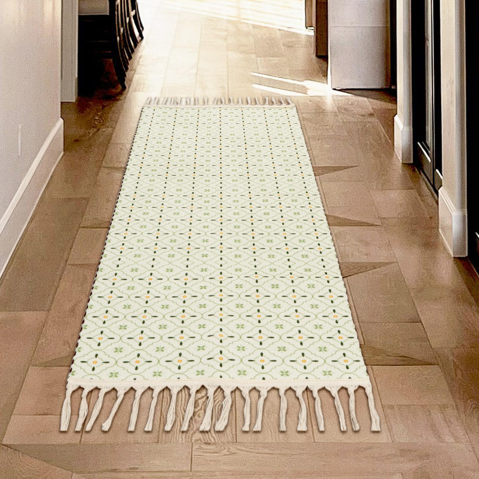 Terafeels 60 x 90 cm Rugs Living Room with Tassels, Washable Carpet Runners for Hallways non Slip Long (Multicolor D5) — image 1