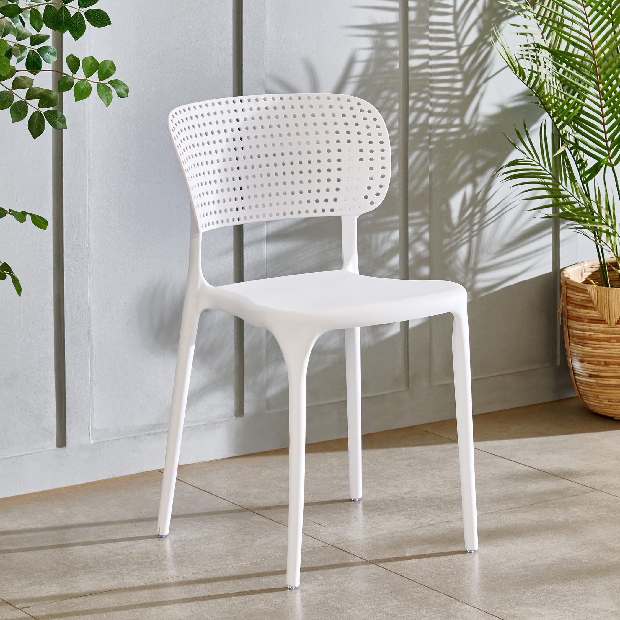 Home Centre | Gracia | Outdoor | Polypropylene | Cafe Chairs | White | 1 Year Warranty-image-42