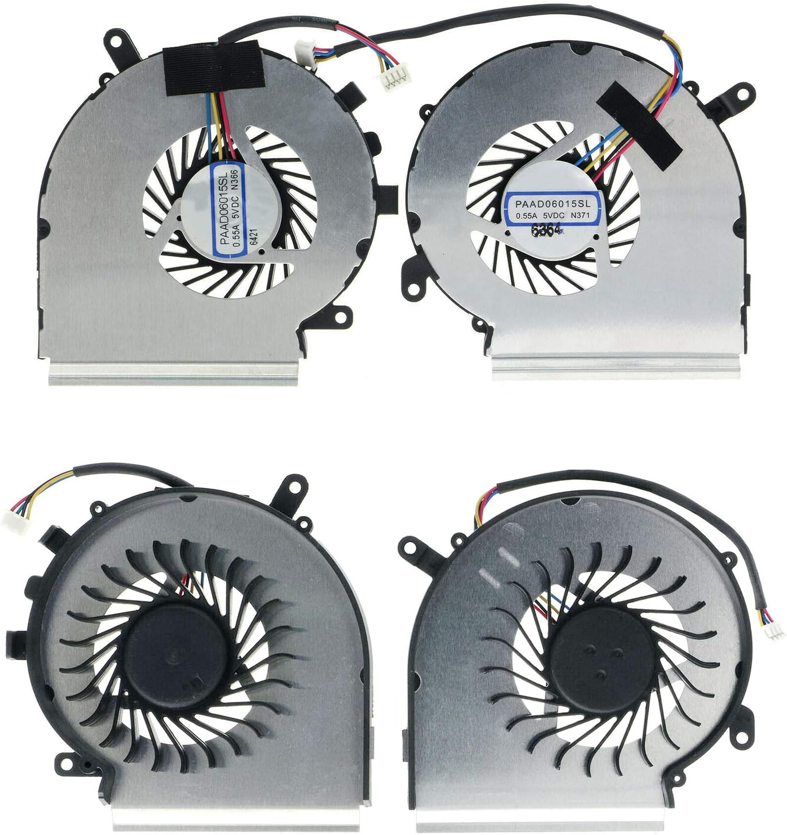 CPU + GPU Cooling Fan 4-Pin for MSI GE62VR 6QF 6RE 6RF 7RD 7RE 7RF Apache Pro Series GE62VR 6QF-233US 6RF-004CA 6RF-027UK 6RF-086US 7RF-290DE 7RF-436AU 7RF-866AU MS-16JB PAAD06015SL N366 N371