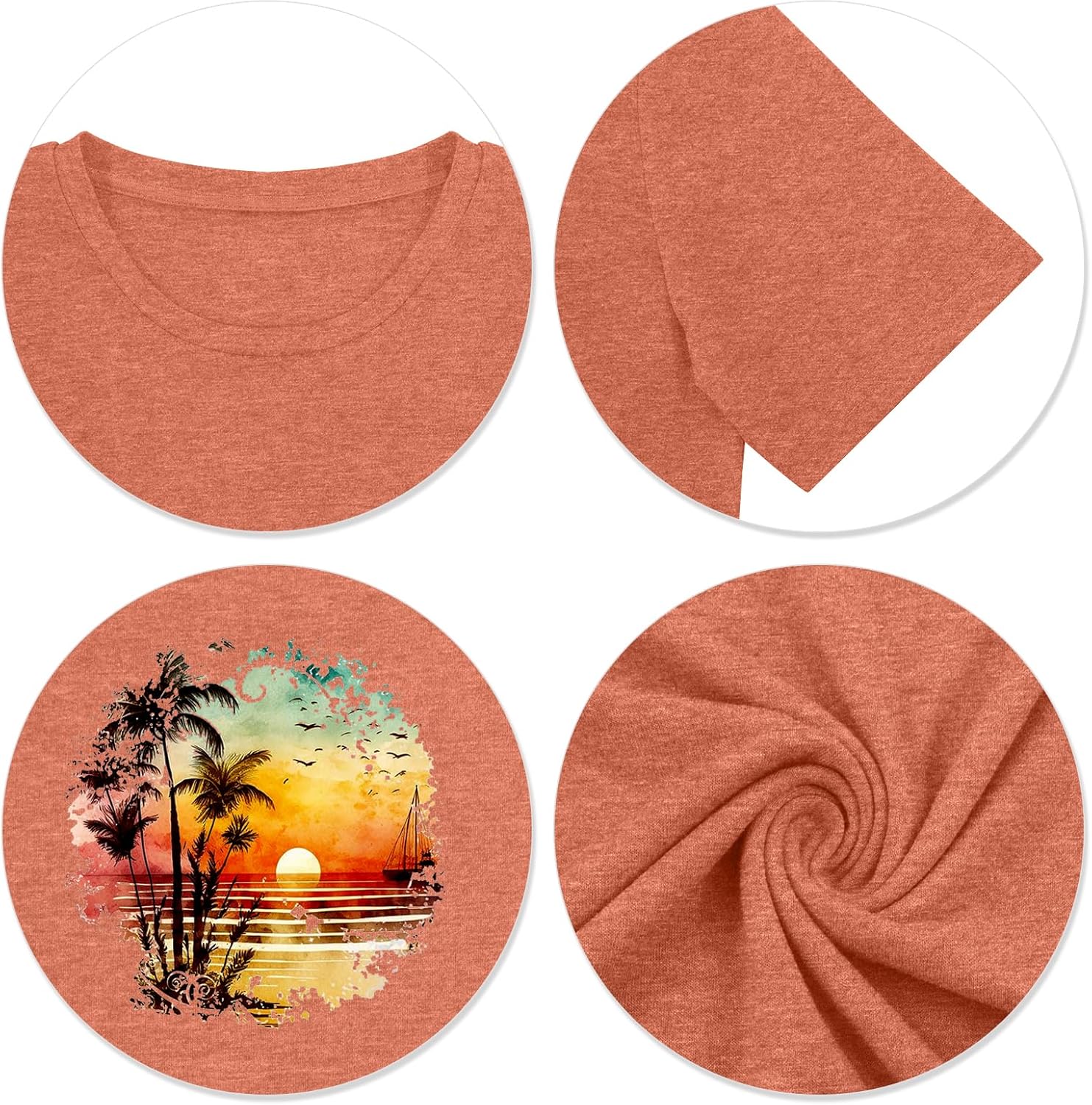 MK Shop Limited Plus Size Tops for Women Cute Vintage Graphic Tee Sunrise Camping Funny Print Casual Nature Travel Shirt - Image 6