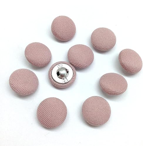 Vista 246 de PEPPERLONELY 10 piezas de tela de 0.394 in cubierta con botones redondos de vástago de metal, azul marino