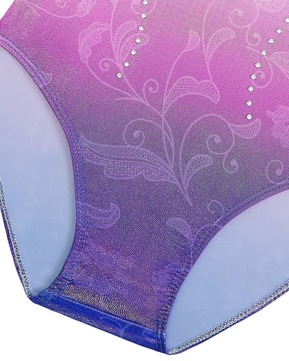 Ensemble de Justaucorps de Gymnastique 3 Pièces pour Filles avec Sequins Dégradés, Unitards de Ballet 3-12 Ans