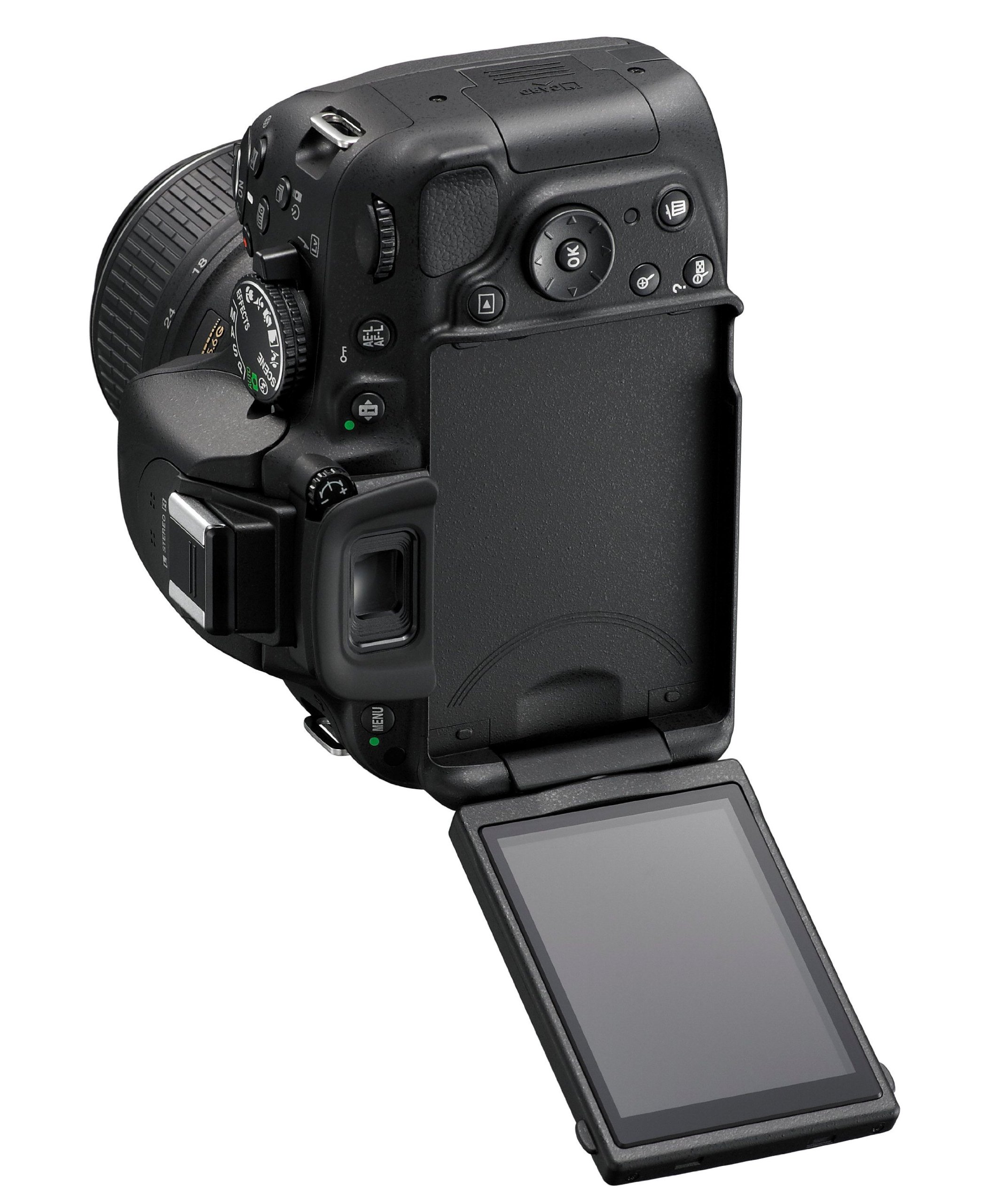Nikon D5200 SLR-Digitalkamera 24,1 Megapixel 7,6 cm TFT-Display Full HD HDMI Kit AF-S DX 18-55 mm II Objektiv schwarz