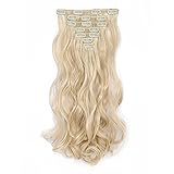 SWACC Women 20 Inches Curly Full Head 7 Separate Pieces Heat Resistance Synthetic Hair Clip in Hair...