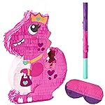 Dinosaur Girl Pinata with Stick for Adult Party Decorations, Fun Fiesta Taco Party, Event Photo Props, Mexican Theme Decoration, Carnivals Festivals, 11.8 x 16