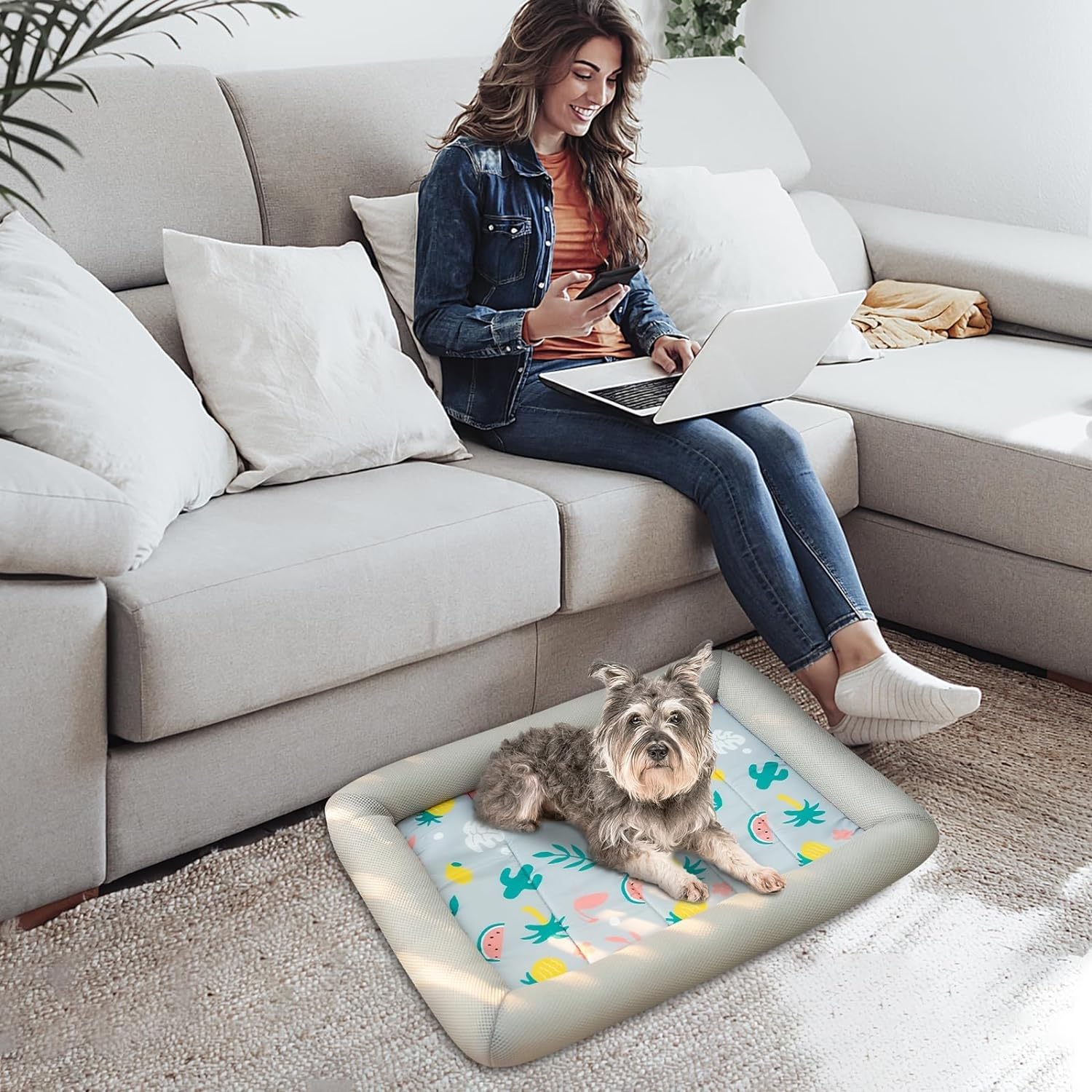 Tappetino Refrigerante For Cani 52x42 Cm, Tappetino Refrigerante Riutilizzabile For Animali Domestici, Tappetino Refrigerante For Cani Medio, Tappetino Auto-raffreddante For Cani Viaggi A Casa Estate(