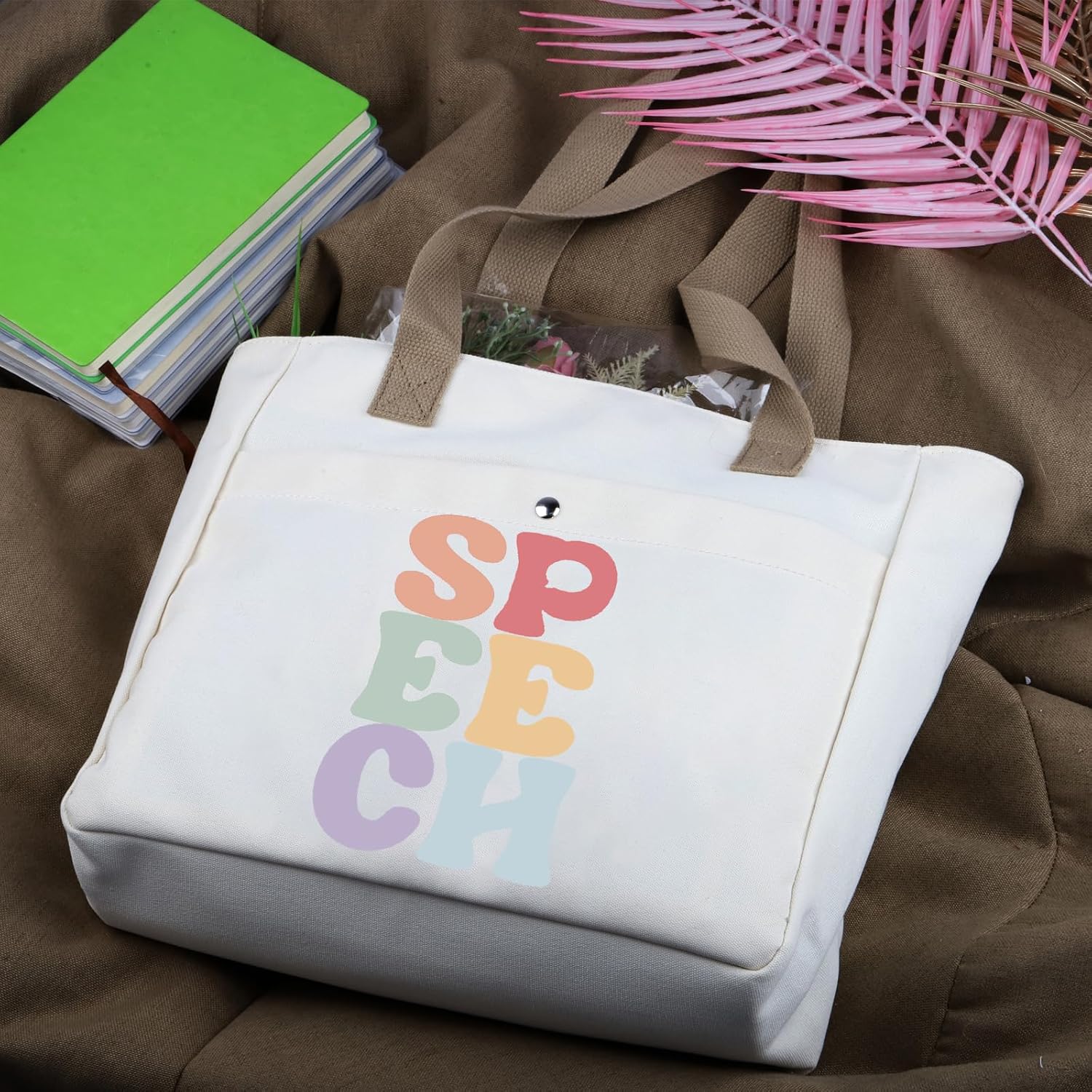 WCGXKO Speech Therapist Gift SPPECH Tote Bag For SLP Speech Therapy Student SLP Graduation Gift - Image 2