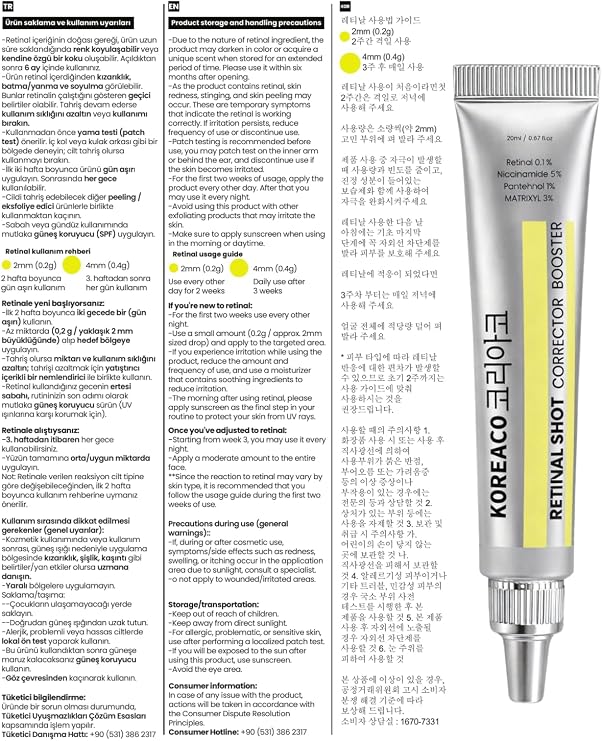 Retinal (%0,1) Shot Corrector Booster Krem 20 ml | Niacinamide%5 Pantehnol%1 Matrixyl%3