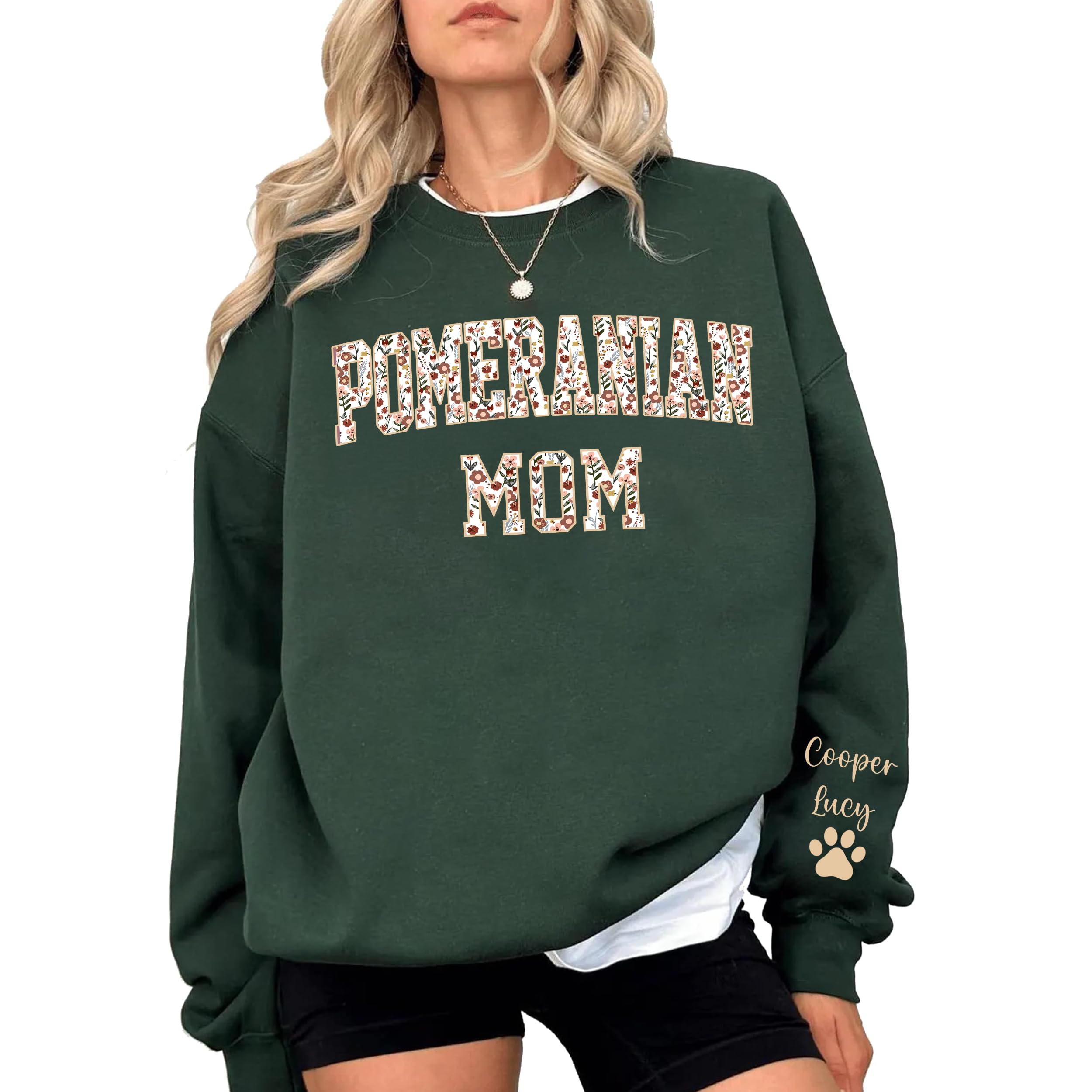 Personalized Dog Mom Sweatshirt with Custom Pet Name Cozy Dog Lover Crewneck Gift for Women