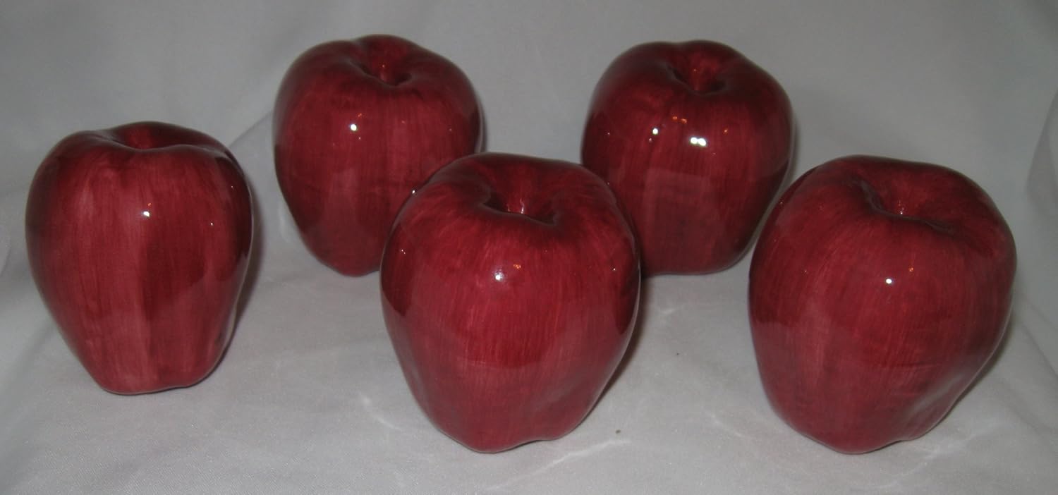 Set of 5 Decorative Ceramic Apples Everything Else