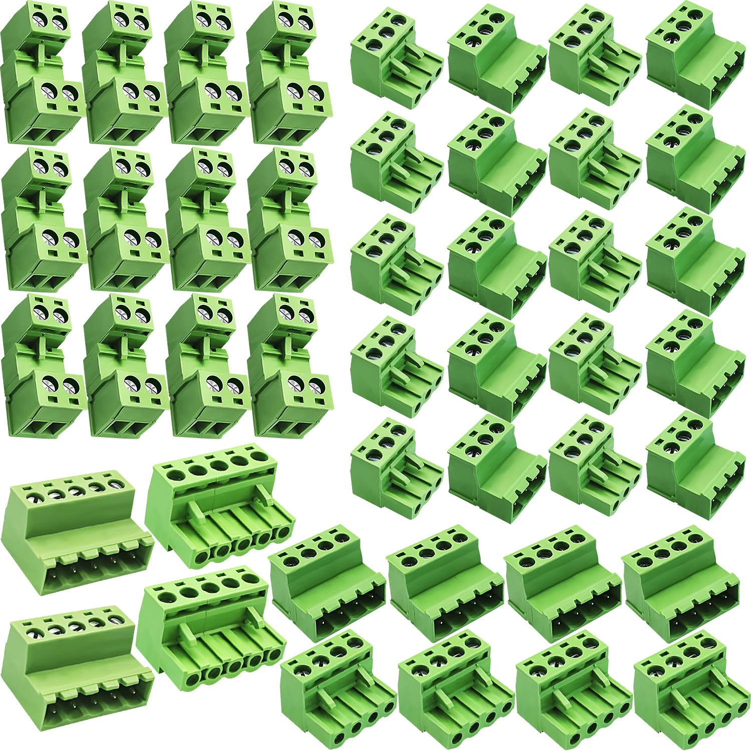 DaFuRui 28 Pairs 5.08mm Pitch PCB Mount Screw Phoenix Type Connector PCB Mount Screw Terminal Block Connector(12 Pairs 2PIN/10 Pairs 3PIN/4 Pairs 4PIN
