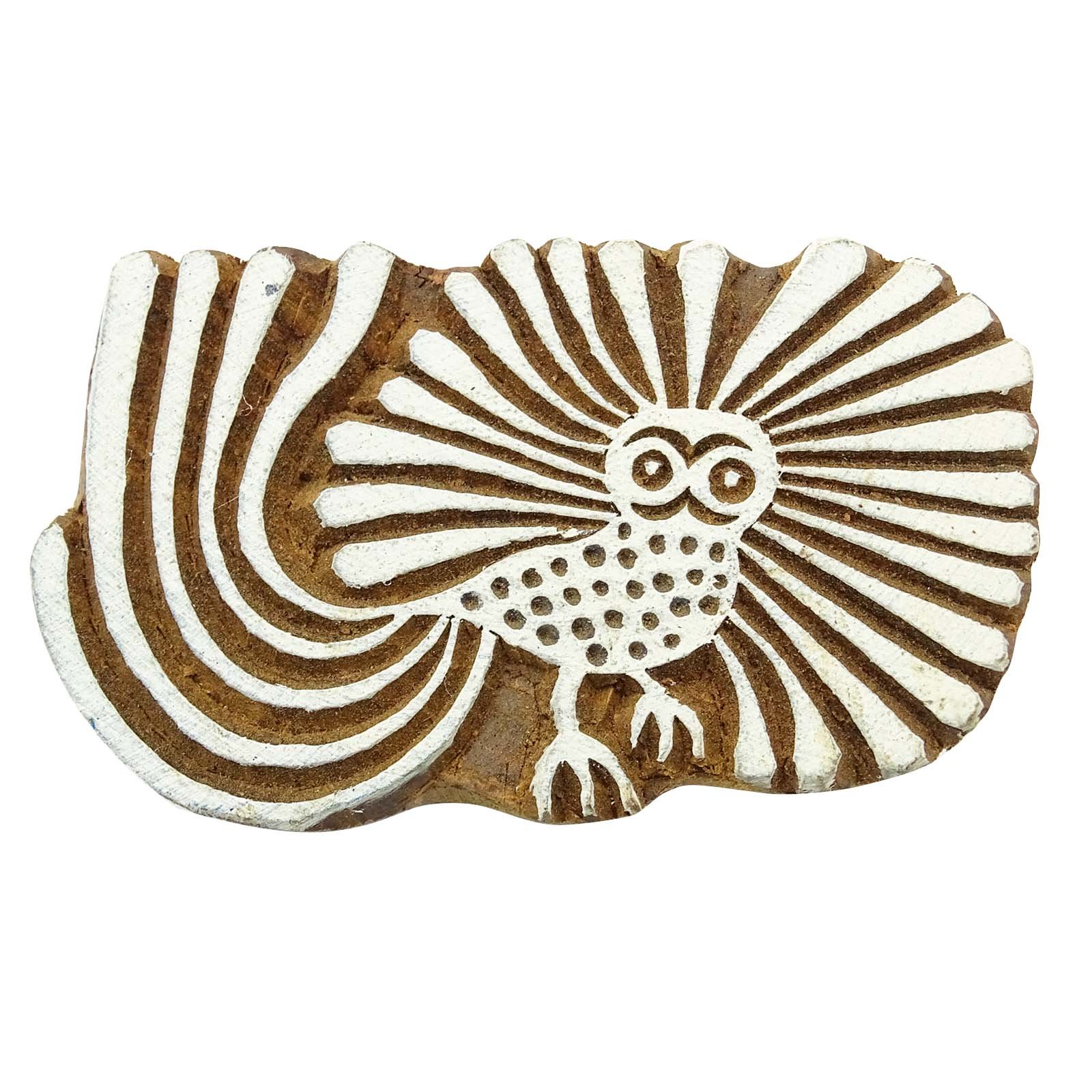 Decorative Hand Carved Indian Brown Wooden Scrapbook Bird Stamp Blocks