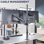 VIVO Dual Monitor Arm Extra Tall Mount for Screens up to 32 inches, Mechanical Height Adjustment, Full Articulating Heavy Duty VESA Stand with Desk C-clamp and Grommet, STAND-V012K