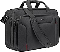 Vista 1 de EMPSIGN - Elegante bolsa para laptop estilo maletín, de 17.3 pulgadas, bolsa estilo bandolera expansible para hombres, repelente al agua