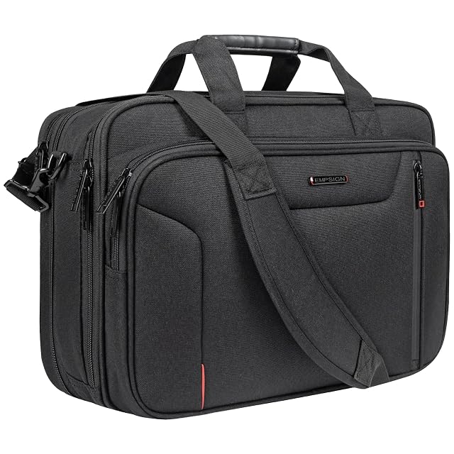 EMPSIGN Stylish Laptop Bag Briefcase 17 3 Inch Laptop Case Expandable Messenger Bag for Men Water Repellent RFID