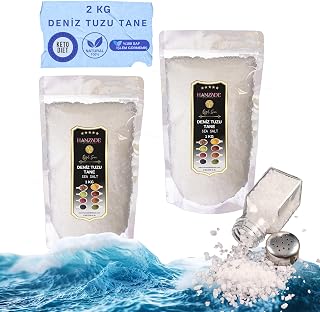 Hanzade Bitkisel Saf Deniz Tuzu Tane Granül İyot İlavesiz 1 Kg x 2 Adet
