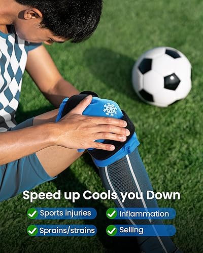Miniatura 3 de Bolsa de hielo para aliviar el dolor de rodilla, envoltura de hielo de gel reutilizable para lesiones de piernas, hinchazón, cirugía de reemplazo de