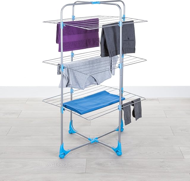 Minky IH89000101 Tower Indoor Airer with 15 m Drying Space, Silver