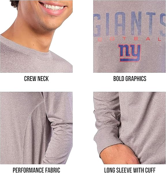 Ultra Game Men's NFL Official Game Day Long Sleeve T-Shirt - 5