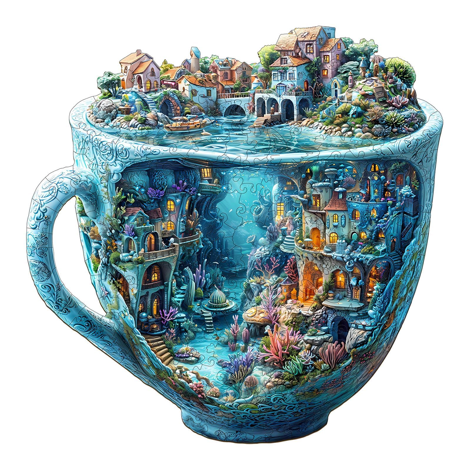 Amazon.com: Wooden Puzzles for Adults, Ocean Mug Wooden Jigsaw