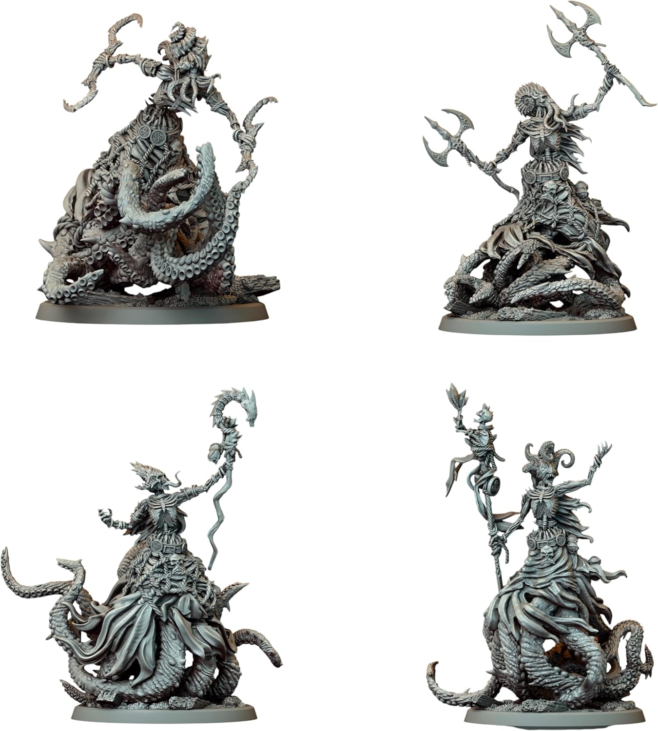 TYL Gravetide Siren Unpainted Miniature for War Gaming | RPG Scale Figures, Detailed Tabletop Board Game Accessories | Realistic Tabletop Miniatures (Combo of 4, 50mm)