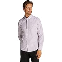 Tommy Hilfiger Uomo Camicia Flex Poplin Classic Regular Fit, Multicolore (Regatta Red/Multi)