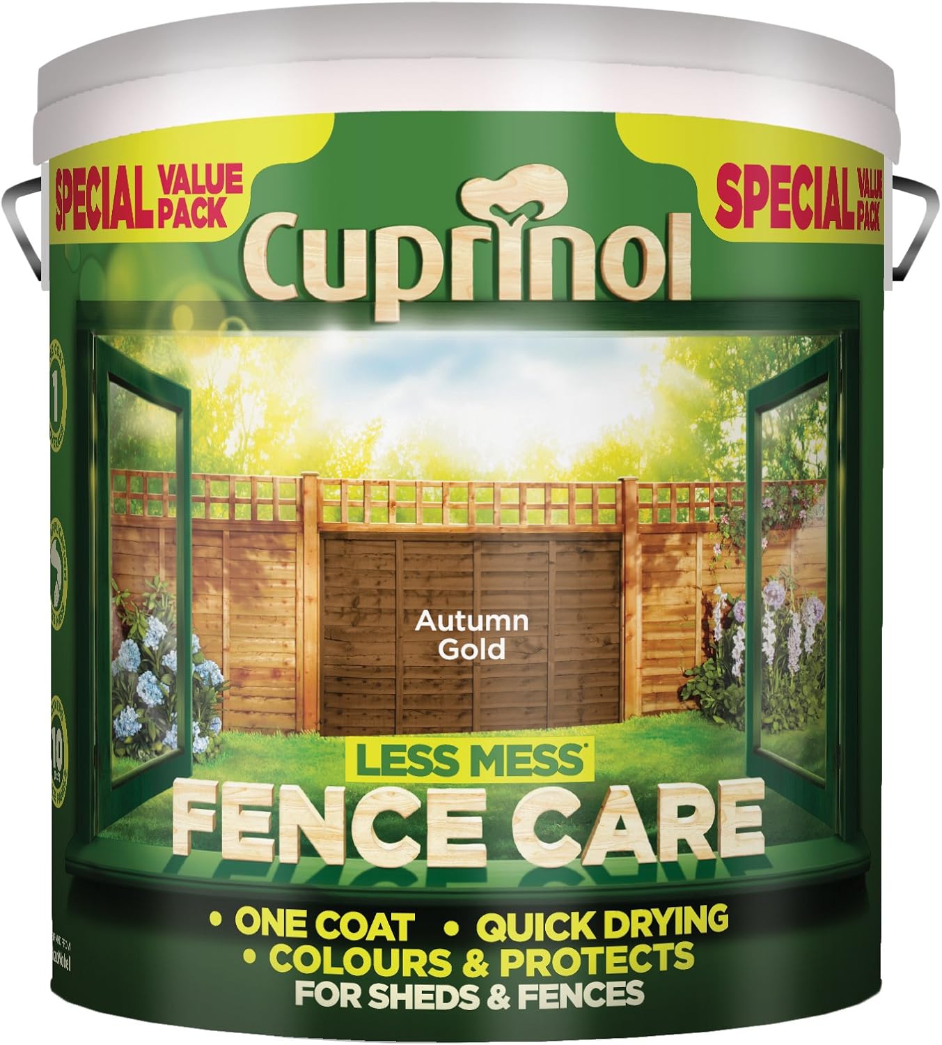 Cuprinol LMFCAG6L Less Mess Fence Care Autumn Gold 6 Litre, 6l Amazon