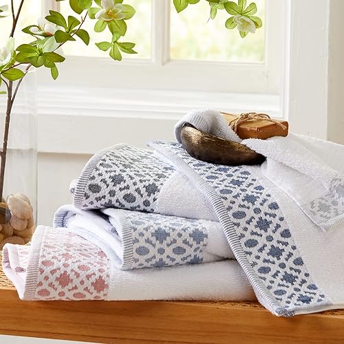 Miniatura 5 de Juego de toallas de lujo 100% algodón turco, súper suaves y altamente absorbentes, borde dobby texturizado de 550 GSM, 2 toallas de baño, 2 toallas