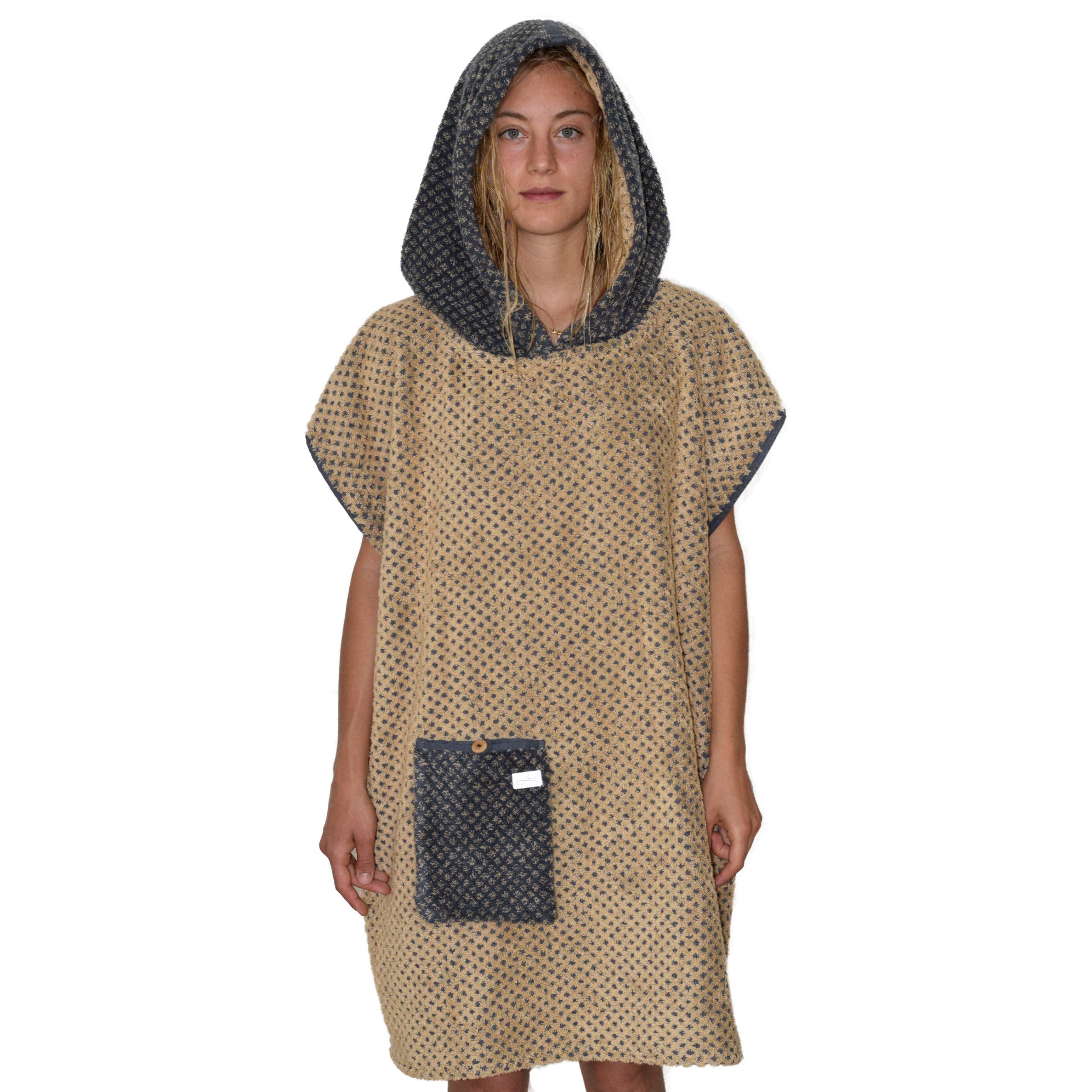 Lou-i Badeponcho Damen Herren Baumwolle Made in Germany Surfponcho Frottee bequem & weich Badeumhang